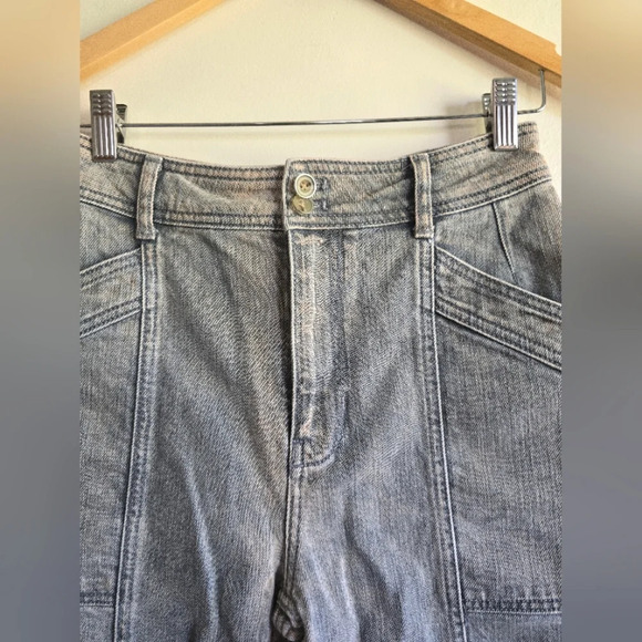 ANTHROPOLOGIE Pilcro Ultra High Rise Cropped Jeans,Grey/Peach Acid Wash, Size 26 - Picture 6 of 11